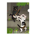 雁花工房（寄付アイテム販売中です）の黒猫と三毛猫 Clear File Folder