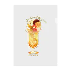 Cafe &Gallery喫茶のり福のクリームソーダ猫　＃５オレンジ Clear File Folder