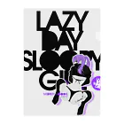 loveclonesのLAZY DAY SLOOPY GIRL 0574 ブラックフーディー女子 エロポップ ロゴ Clear File Folder