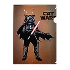 AI画家『Stable Diffusion』Shopのスター・ウォーズ風な『CAT WARS』 Clear File Folder