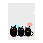 neko_no_kuniの幸せを運ぶ黒猫ちゃん（みゅー・みに・ょん） クリアファイル