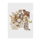 coeur.yu（クードットユー）の猫の音楽隊（ロゴカラー：フォレストグリーン） クリアファイル