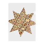 富羽彩絵の寄木　八芒星 ダビデの星 八角星、八線星、 星型八角形、ヘキサグラム  　縁起の良い神聖な図形  クリアファイル