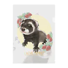 卯月まめのもふもふイラスト屋さんの【No.11】I LOVE FERRET クリアファイル