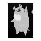 前髪ぱっつん◆SUZURI店の【両面】豚がはりきる Clear File Folder