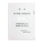 乃木園子(女子中学生)の表彰状 Clear File Folder