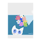 Kaolillyのお店のKaolilly のシロネコと花束 Clear File Folder