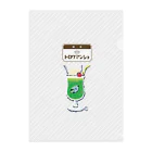サトウノリコ*の【喫茶】ペンギンクリームソーダ(ロゴ・背景入) クリアファイル