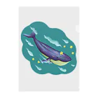 ari designの星と泳ぐシロナガスクジラ Clear File Folder