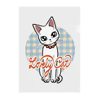 BATKEI ARTのCute White Cat Misty Clear File Folder