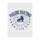 sports_tower スポーツタワーのフィギュアスケート・星・figure skating・グッズ・デザイン・フィギアスケート・#Tシャツ・ステップ・スピン・ジャンプ・スケート靴イラスト・技・男子・女子・かっこいい・かわいい・アイスダンス クリアファイル