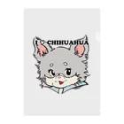 チャリティーグッズ-犬専門デザインのチワワ-ブルー&グレー・イザベラタン「I♡CHIHUAHUA」 クリアファイル