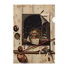 世界美術商店のヴァニタス画のあるアトリエの壁 / Trompe l'oeil with Studio Wall and Vanitas Still Life クリアファイル