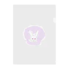 妖怪 水姫城-Yokai.Mizukijyo-ฅ^ơωơ^ฅ♡の貝がらと、ネコうさ🐰(ラベンダー×ホワイト) Clear File Folder