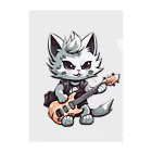 Vasetti_pressの可愛いギターのネコちゃん クリアファイル