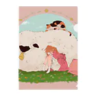 内海　憂　女の子と優しい動物さん達の癒しの羊さんと女の子 Clear File Folder
