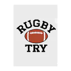 sports_tower スポーツタワーのラグビー・RUGBY・グッズ・デザイン・楕円形ボール・イラスト・スポーツ・Tシャツ・男子・女子・かっこいい・かわいい・選手・ラガーマン・インゴール・ラグビーユニオン・ラグビーリーグ Clear File Folder