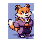 街の雑貨屋さんのかわいいたぬきのドット絵グッズ クリアファイル