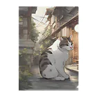 猫専門店　まるまるねこの懐かしい雰囲気に包まれた猫のアートプリント Clear File Folder