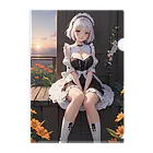 天乃鯱の夕日とメイド Clear File Folder