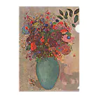 世界美術商店のトルコ石色の花瓶の花 /  The turquoise vase Clear File Folder