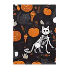 ToToMoの【ハロウィン】スケルトンキャット Clear File Folder