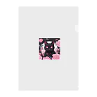 shachashachaの花と黒猫 クリアファイル