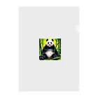 sugimo01の竹やぶで寛いでいるパンダ クリアファイル
