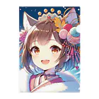 Happy Hub"（ハッピー・ハブ）の猫ギャル振り袖 Clear File Folder