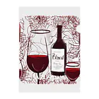 aruyoneの赤ワイン クリアファイル
