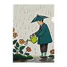 おかず屋の雨でも水やりおじさん クリアファイル