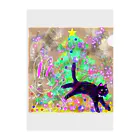 nijiirosorausagiのツリーと猫  お話の世界  【虹色空うさぎ】 クリアファイル