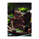 Girigiri-kのダークチョコレートとミントのフードゥブラウニー クリアファイル
