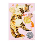 おちょぴの手鞠と猫 ろ Clear File Folder