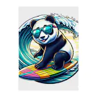 かいわれパンダの世界のBlue SHORELINE サーフパンダ Clear File Folder