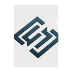 RÉSOVANのRÉSOVAN-オリジナルロゴ、幾何学模様、ロゴ背景透過 クリアファイル