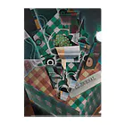 世界美術商店の縞模様のテーブルクロスのある静物画 / Still Life with Checked Tablecloth Clear File Folder