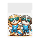 【volleyball online】の可愛らしいバレーボールの犬 クリアファイル