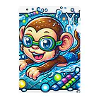 アニマルキャラクターショップのSwimming monkey Clear File Folder