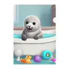キャリーのお風呂場のゴマアザラシの赤ちゃん Clear File Folder