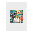 chillfishingのイケメンアングラー！「セイゴ」 クリアファイル