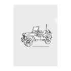 ファンシーTシャツ屋のJeep イラスト ライン画 Clear File Folder