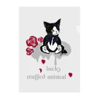 Jasmine工房のlucky stuffed animal 猫 Clear File Folder