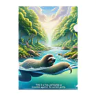 k.a.u.j.7の時間の流れを象徴する川の中でゆったりと泳ぐ、ナマケモノの姿🌿 Clear File Folder