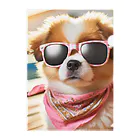 AQUAMETAVERSEのサングラスをかけた、かわいい犬 Marsa 106 Clear File Folder