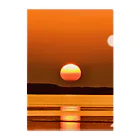 Okhotsk_scenery オホーツクの魅力お伝えし隊のサロマ湖のまん丸夕日 Clear File Folder