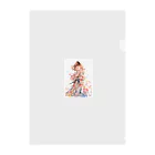 AQUAMETAVERSEの花柄模様の服を着た女性　なでしこ1478 Clear File Folder