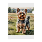 Animal Illustration shopのヨークシャー・テリア　Yorkshire Terrier　水彩画風 Clear File Folder