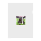 ganeshaのサッカーでゴールを守る白黒のゴリラ クリアファイル