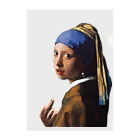 ZOO HOUSEの (真珠の耳飾りの少女) Girl with a Pearl Earring and a Middle Finger クリアファイル